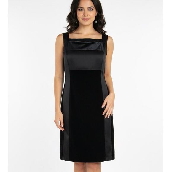 Laundry by Shelli Segal Sleeveless Sheath Dress Womens 12 Black Velvet Formal - Picture 1 of 7